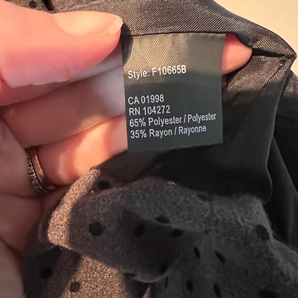 Spanner grey polka dot ruffle front zipper detail coat size 6 - Picture 6 of 6